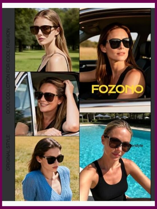 Oversized Retro Square Butterfly Sunglasses UV400 Protection Plastic Frame main image 7